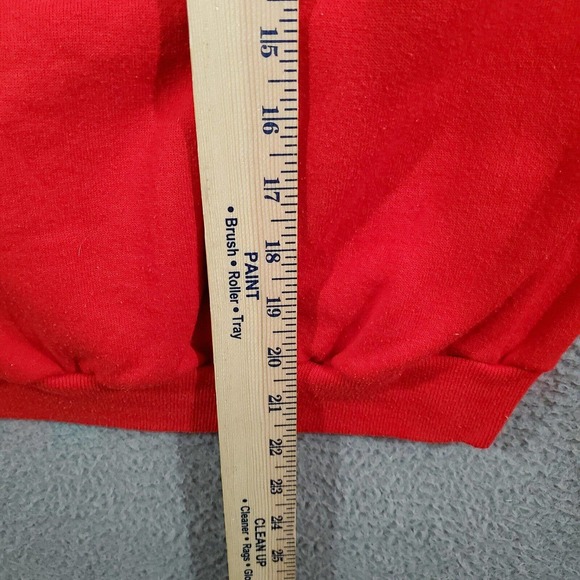 Vintage Dickies Sweatshirt Boys Small Red Solid Crew Neck Pullover Made USA - Picture 9 of 10